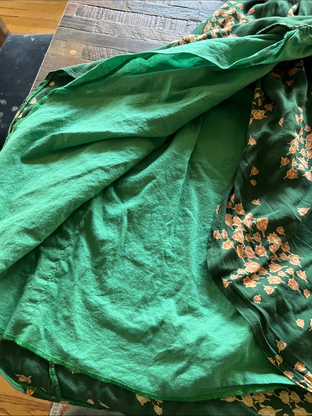 Vintage Green Floral Midi Dress - Picture 5 of 5